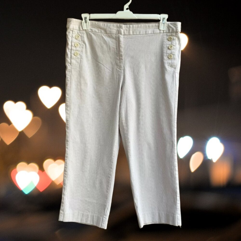 Counterparts Women's Cropped Ankle Pants Striped Size 14